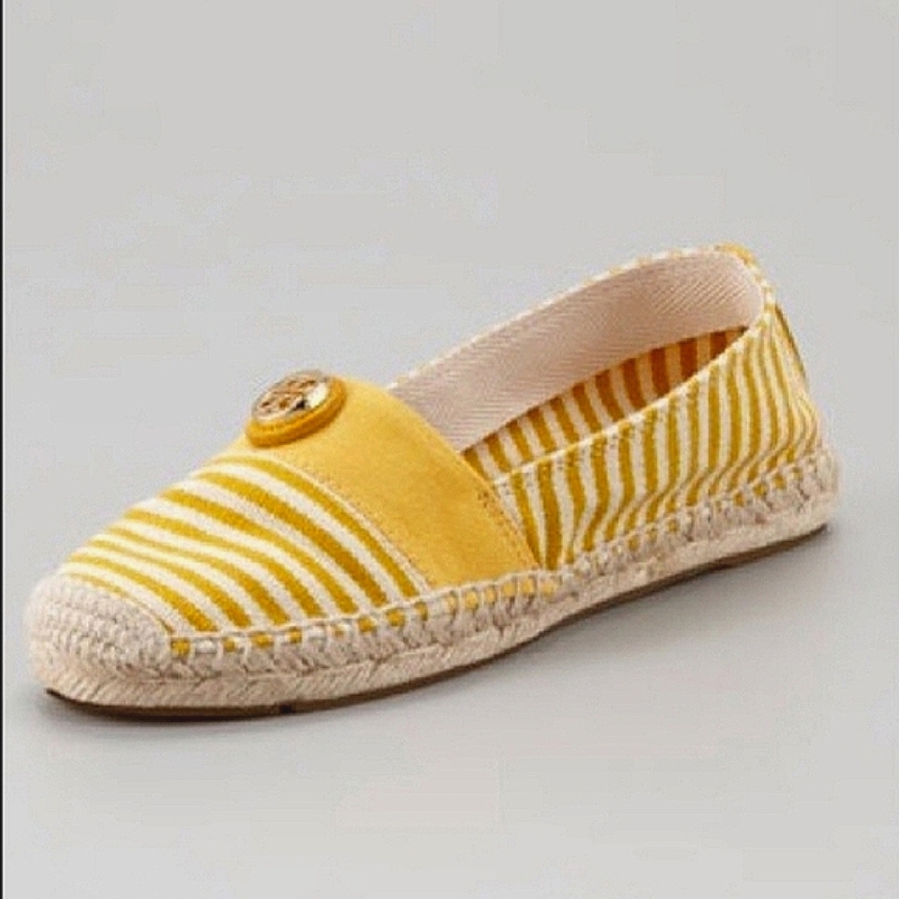 Tory Burch Yellow Striped Espadrilles